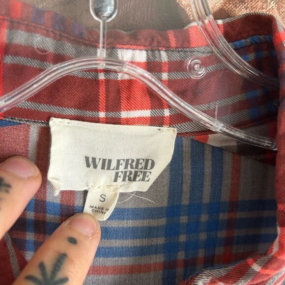 Wilfred Red and Blue Plaid Shirt Hand Painted Small - Picture 7 of 16